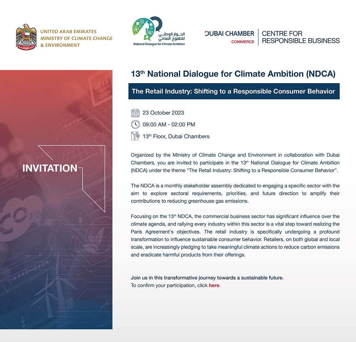 DBWC Event13th National Dialogue for Climate Ambition (NDCA)